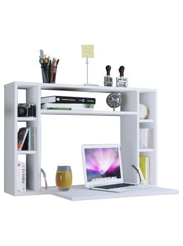 ebuy24 Schreibtisch Wandila Weiß 90 x 20 cm
