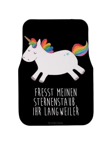 Mr. & Mrs. Panda Auto-Fußmatte Einhorn Happy mit Spruch in Schwarz