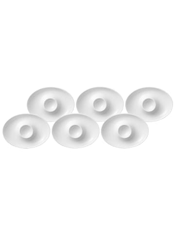 Villeroy & Boch 6er Set Eierbecher mit Ablage Royal weiß in weiß