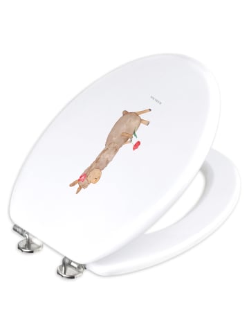 Mr. & Mrs. Panda WC Sitz Alpaka Blume ohne Spruch in Weiß