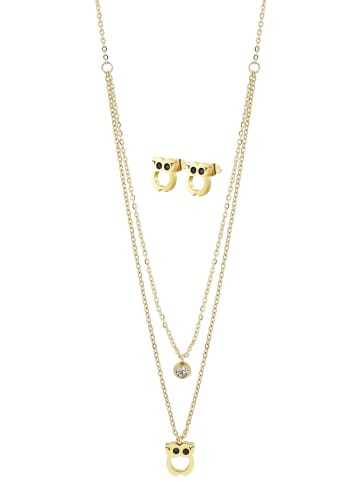 Adeliás Damen Halskette mit Anhänger – aus Edelstahl in gold