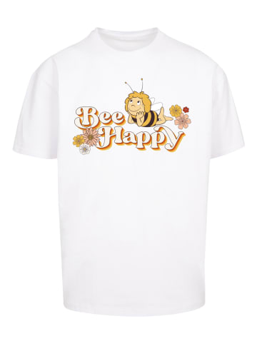 F4NT4STIC Heavy Oversize T-Shirt Die Biene Maja Bee Happy Heroes of Childhood in weiß