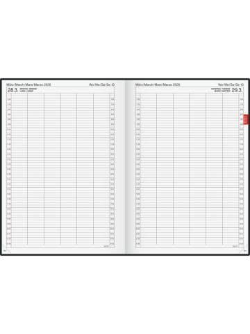 BRUNNEN Buchkalender 789 A4 1 Tag/Seite Kunststoff-Einband Reflection grau 2026