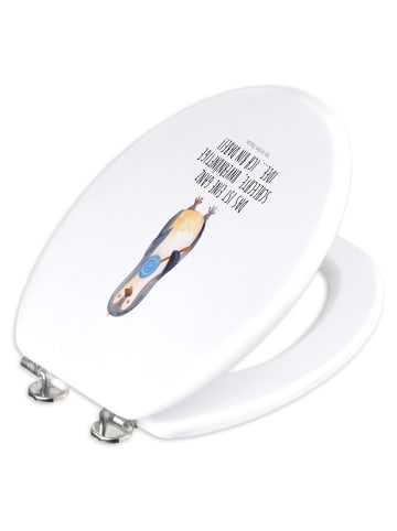 Mr. & Mrs. Panda Toilettendeckel Pinguin Lolli mit Spruch in Weiß