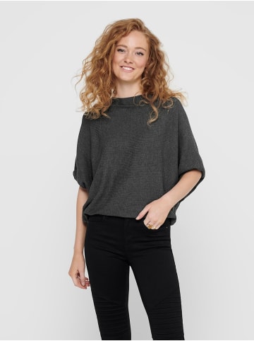 JACQUELINE de YONG Pullover Feinstrick Sweatshirt JDYNEW BEHAVE BATSLEEVE Sweater in Dunkelgrau