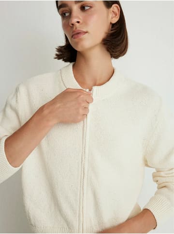 Mavi Jeans Strickjacke Regular Fit Reißverschluss Cardigan in Beige