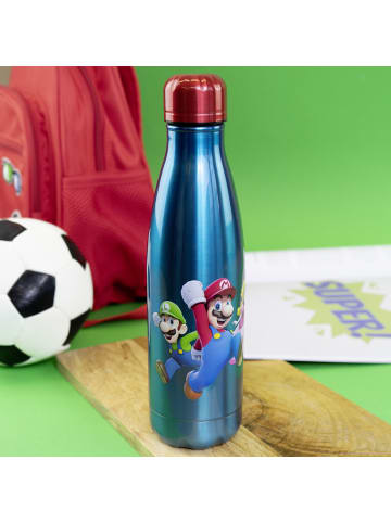 Geda Labels Isolierflasche Super Mario Classic Dimension in Blau - 500ml