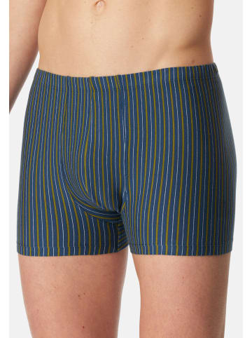 Schiesser Retro Short / Pant 95/5 Essentials in Dunkelblau / grün
