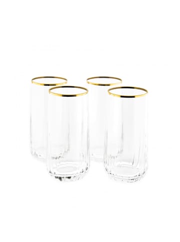 Pasabahce Pasabahce 420695 Nova Trinkglas Set 4-teilig mit elegantem in Gold