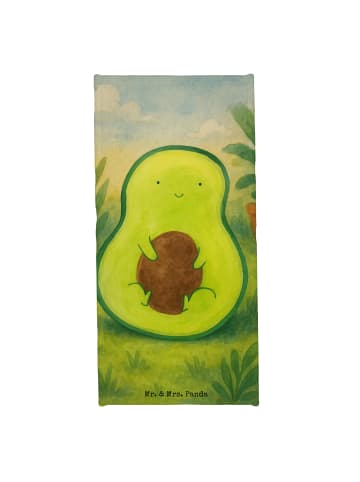 Mr. & Mrs. Panda Badehandtuch Avocado Kern Design ohne Spruch in Weiß