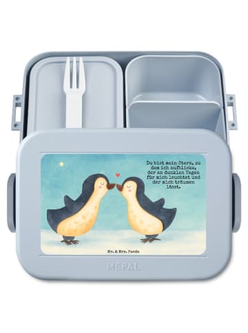 Mr. & Mrs. Panda MEPAL Bentobox Pinguin Liebe Design mit Spruch in Blau Pastell