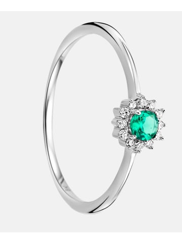 Diamant L'éternel Ring aus 375 Weißgold mit Diamant mit Smaragd