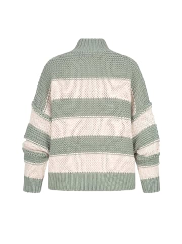 Cloud5ive Cloud5ive Strick-Sweater Pullover mit High-Neck und Streifen-Muster in green