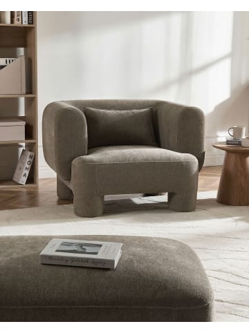 Beliani Sessel HOGBO in Braun - (W) 110 x (H) 73 x (L) 93 cm