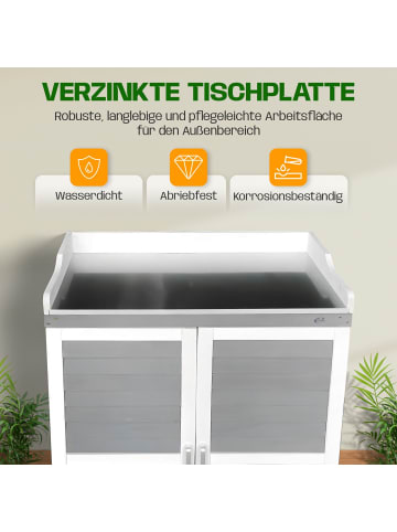 Coemo Gartenschrank Lola mit Arbeitsplatte in Grau