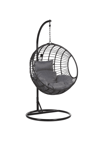 Beliani Hängesessel ASPIO in Schwarz/Grau - (W) 99 x (H) 199 x (L) 97 cm