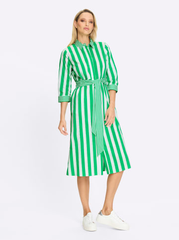 Heine Streifenkleid in grasgrün-ecru-gestreift