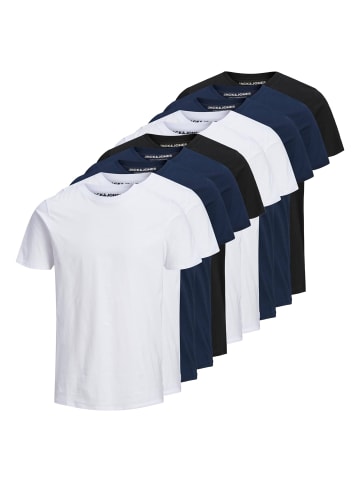 Jack & Jones T-Shirt 10er Pack in Weiß/Marineblau/Schwarz