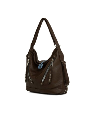 BAGmori Schultertasche in Braun