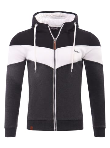 RESLAD Sweatjacke Zipper 3-Colors in anthrazit-schwarz