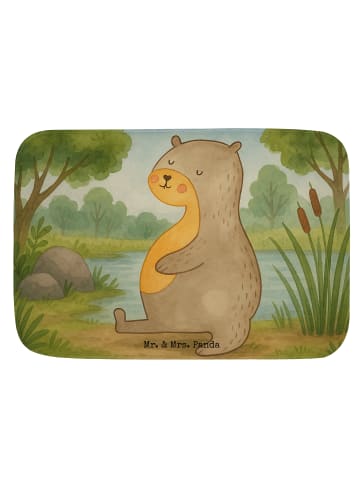Mr. & Mrs. Panda badezimmermatte Otter Bauch Design ohne Spruch in Weiß