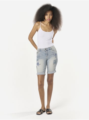 KOROSHI Bermuda-Patch-Stoffe und Stickereien in blau