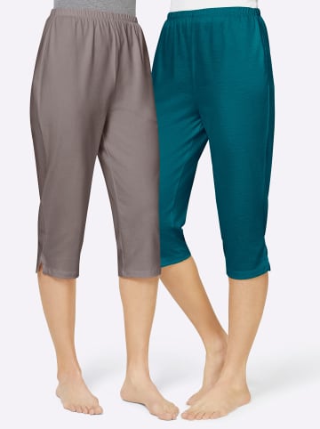 WITT WEIDEN Capri-Hosen in petrol + taupe