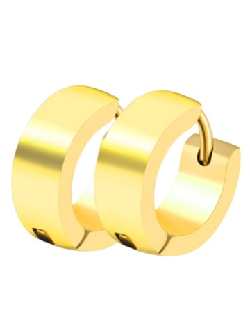 Adeliás Damen Ohrringe – Klappcreole aus Edelstahl in gold