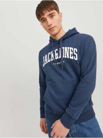 Jack & Jones Logo Print Hoodie Kapuzen  Pullover JJEJOSH in Navy