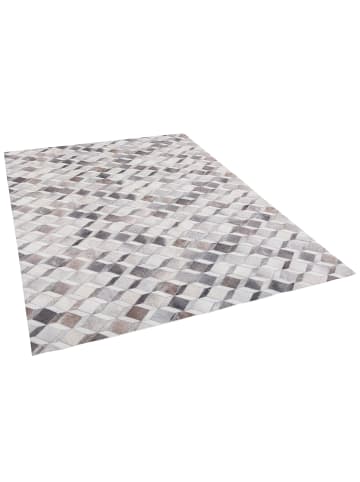 Pergamon Kunstfaser Patchwork Tierfell 3D Optik in Grau Beige