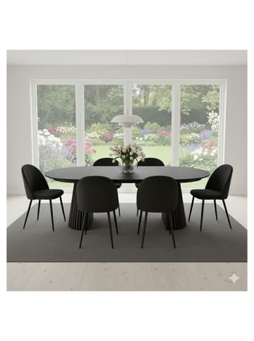 ebuy24 Essgruppe Tokyo Highline 7-teilig Schwarz 120 x 120 cm
