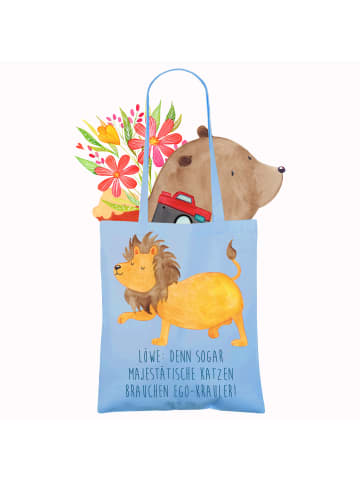 Mr. & Mrs. Panda Laptoptasche Majestätischer Löwe mit Spruch in Sky Blue