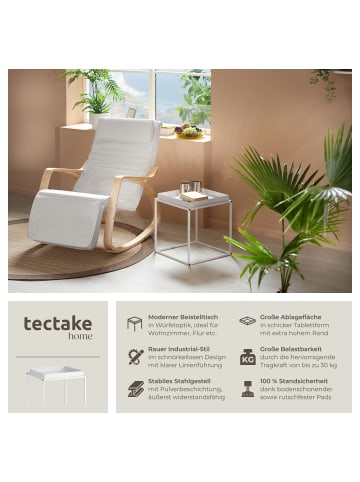 tectake Ablagetisch, 40 x 40 x 44 cm, mit bodenschonenden Anti-Rutsch-Pads