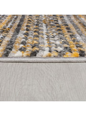 KADIMA DESIGN Kurzflor-Teppich Pflegeleicht PERRAN Streifen Geometrisch in Senfgelb