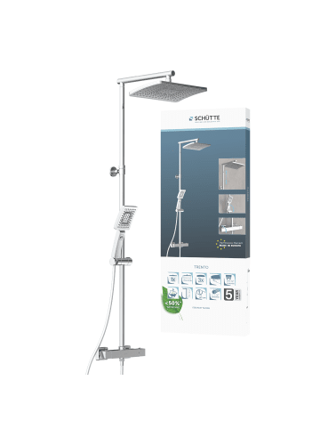 Franz Joseph Schütte TRENTO Überkopfbrause-Set, Chrom, mit Thermostatarmatur