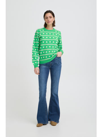ICHI Strickpullover langarm IHBRIELLE Loose fit in KELLY GREEN W BIRCH
