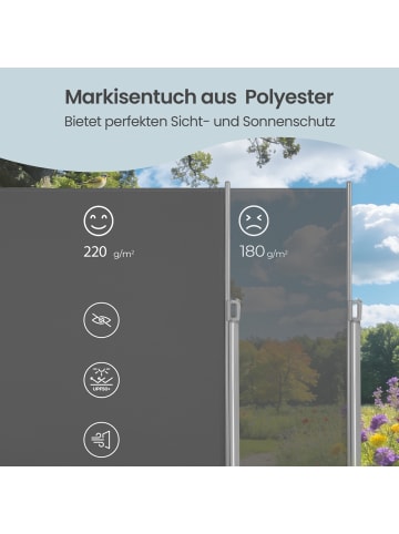 SONGMICS Seitenmarkise Sheld in Dunkelgrau - (B)350 x (H)160 cm