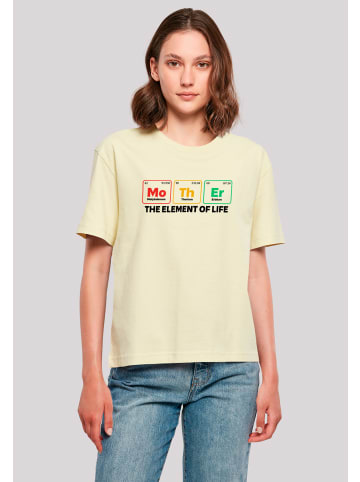 F4NT4STIC Tee Mothers Day Minimalist Periodic Table Geeky Mom in softyellow