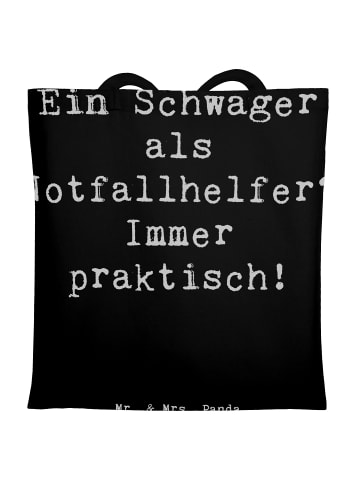 Mr. & Mrs. Panda Stofftasche Spruch Schwager Notfallhelfer mit S... in Schwarz