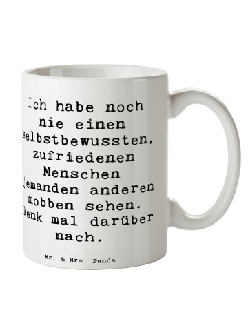 Mr. & Mrs. Panda Tasse Mobbing bewältigen mit Spruch in Weiß