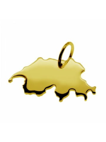 Schmuckador Anhänger der Landkarte Schweiz in massiv 333 Gelbgold in gold