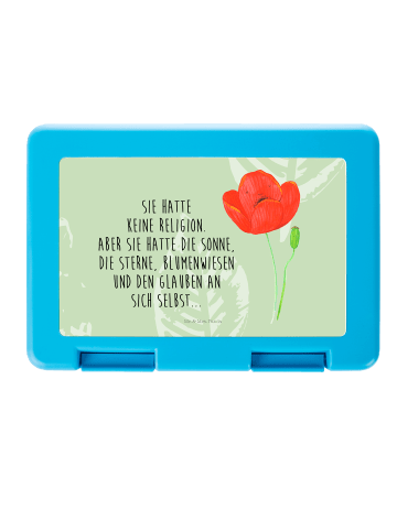 Mr. & Mrs. Panda Brotzeitbox Blume Mohnblume mit Spruch in Blattgrün