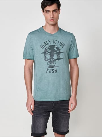 KOROSHI Kurzarm-t-shirt. in grun