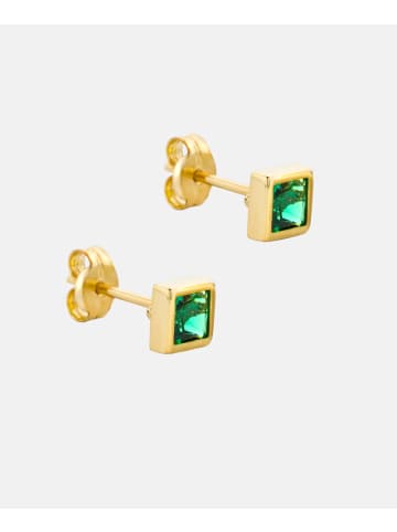 Diamant L'éternel Ohrringe aus 375 Gelbgold mit Smaragd