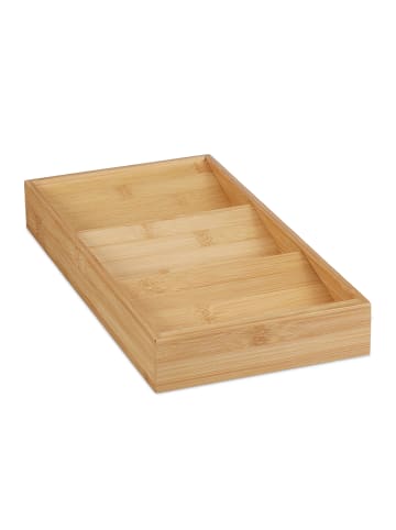 relaxdays Gewürzregal Schublade in Natur - (B)20 x (H)5 x (T)38 cm
