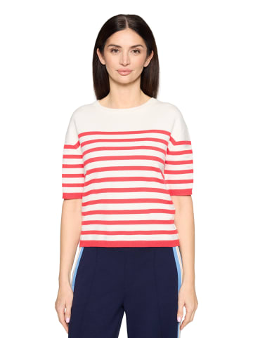 CARTOON Strickpullover mit Rundhalsausschnitt in Cream/Red