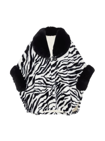 Usha Poncho in Schwarz Weiss