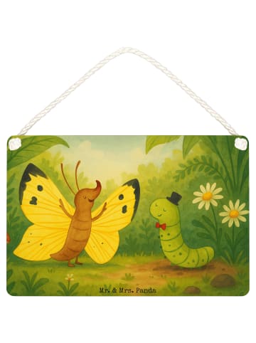 Mr. & Mrs. Panda Schild Raupe Schmetterling Design ohne Spruch in Weiß