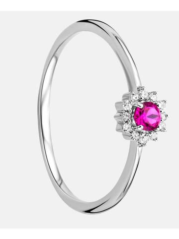 Diamant L'éternel Ring aus 375 Weißgold mit Rubin