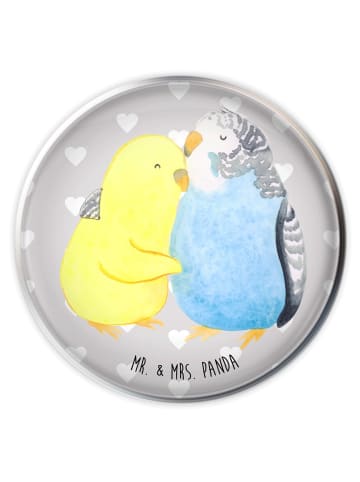 Mr. & Mrs. Panda Waschbecken Ablaufstopfen Wellensittich Liebe o... in Grau Pastell